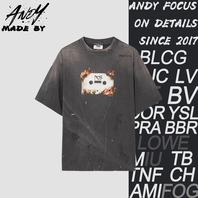 Saint Michael Flame Tape Radio Print Short-Sleeve