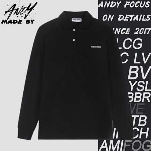 Miu Small Logo Embroidered Polo