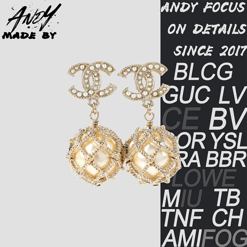 Woven Mesh Pearl Earrings