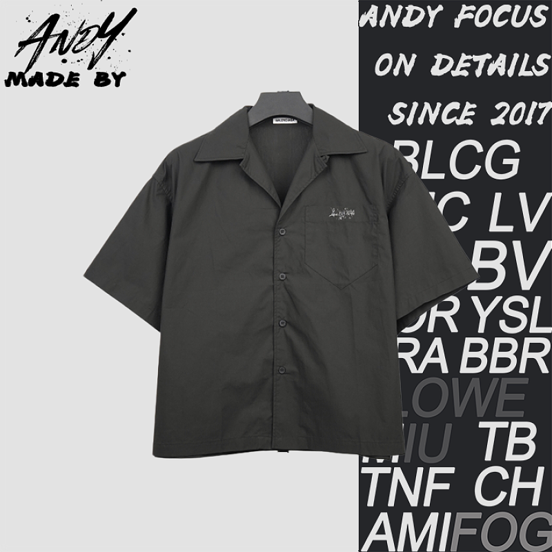 Short-sleeve Shirt With Mottled Gothic Letter Print