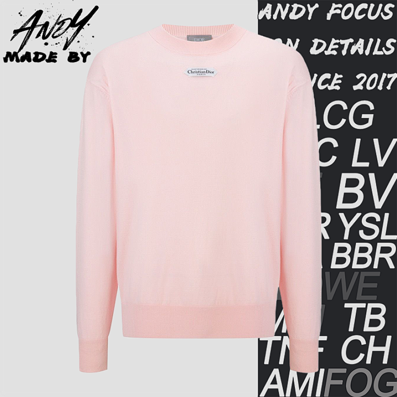 Dior Collar Fabric Logo Knitted Bottoming Shirt