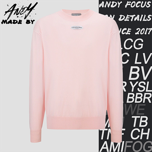 Dior Collar Fabric Logo Knitted Bottoming Shirt