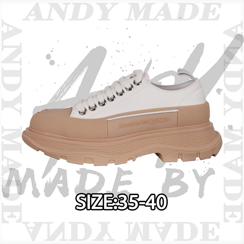 Alexander McQueen Platform Shoes Thick-soled Height-Increasing Canvas Shoes