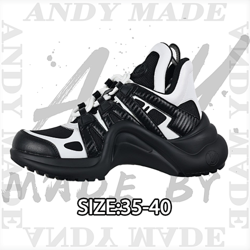 Louis Vuitton Shock-absorbing Mesh Sports Bow Retro Dad Sneakers