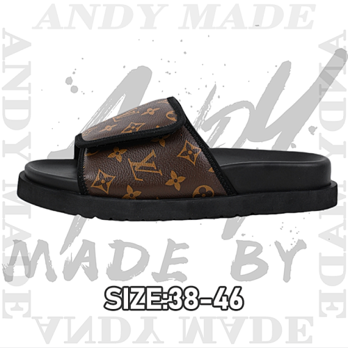 Louis Vuitton Miami Damier Round Toe Flip Flops Brown