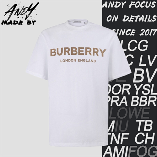 Burberry Letter Print Crew Neck Pullover Short Sleeve T-Shirt