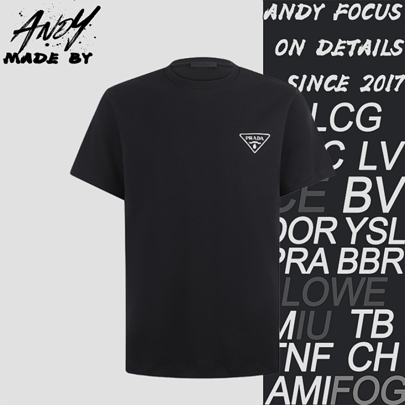 Prada Logo Print Crew Neck Short Sleeve T-Shirt