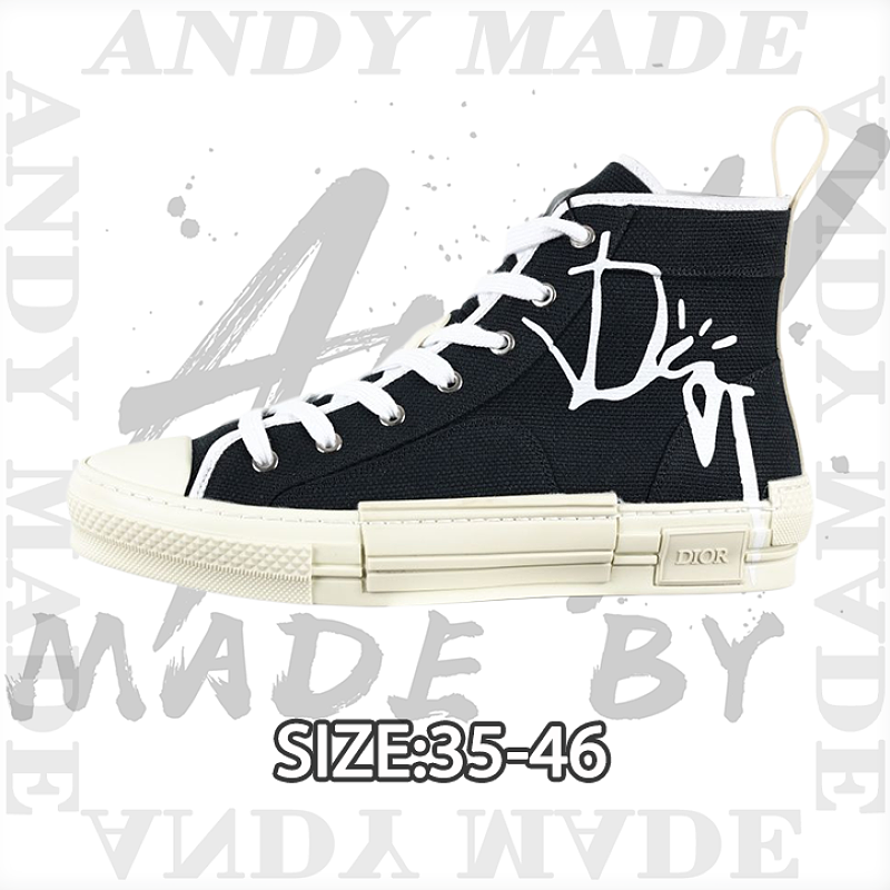 League High Top Black Base White Graffiti