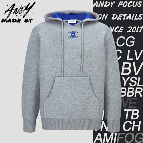 Celine Jacquard Logo Knitted Hoodie