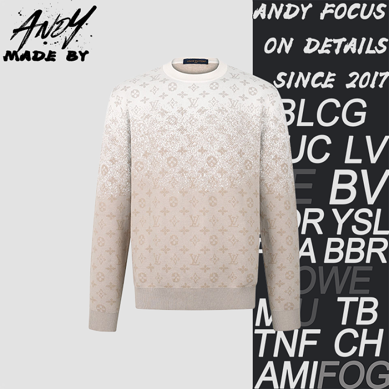 Louis Vuitton Gradient All-Over Print Monogram Long-Sleeve Crewneck