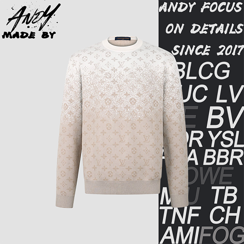 Louis Vuitton Gradient All-Over Print Monogram Long-Sleeve Crewneck