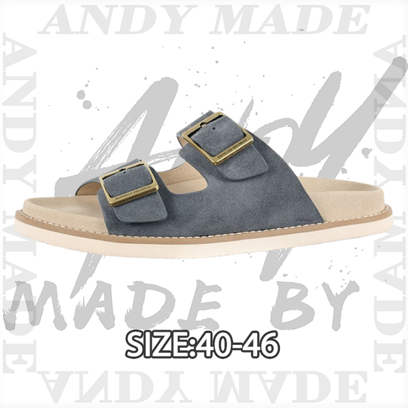 Off-White Suede Slippers Gray