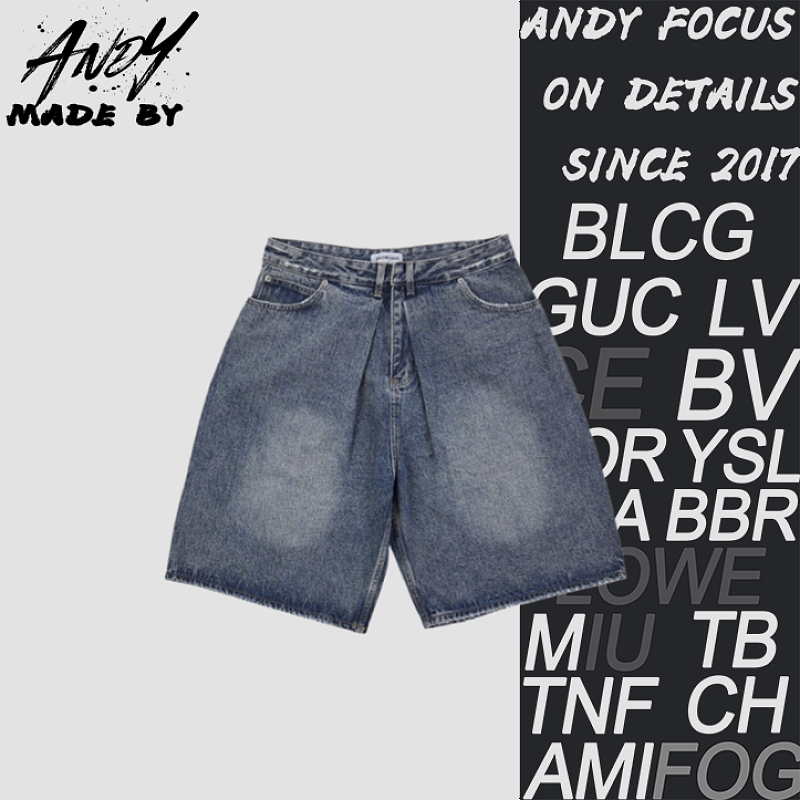 Balenciaga Blcg Gray Label Denim ShortsA
