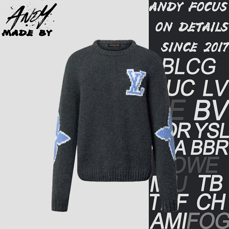 Ski-print Letter Print Long-sleeved Sweater