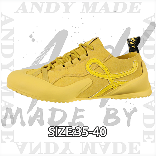 Loewe Grip Jacquard Webbing Women's Round-Toe Lace-Up Yellow