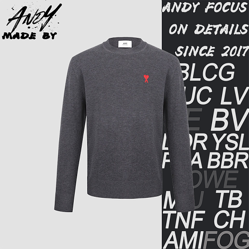 Crew Neck Wool Adc Embroidered Knit Sweater