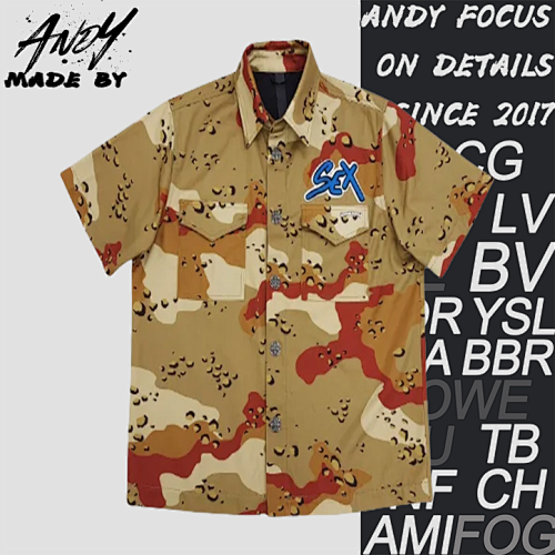 Chrome Hearts CH Camouflage Short Sleeve Shirt