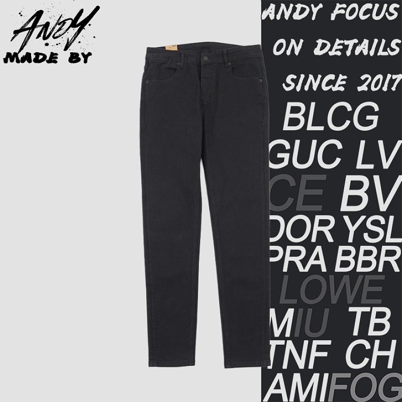 Solid Color Back Pocket Letter Pants
