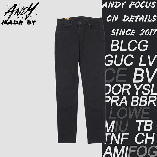Solid Color Back Pocket Letter Pants