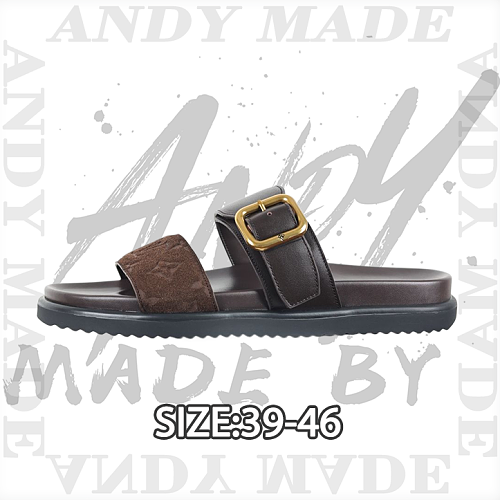 Louis Vuitton Two-strap Slippers In Deep Mocha Brown With Mixed Materials