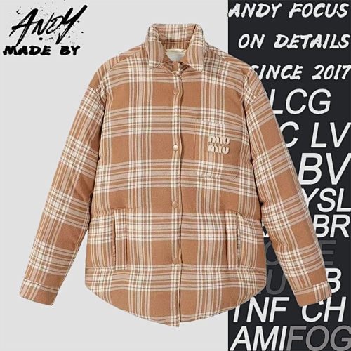 Mid-weight Plaid Down Jacket -Z