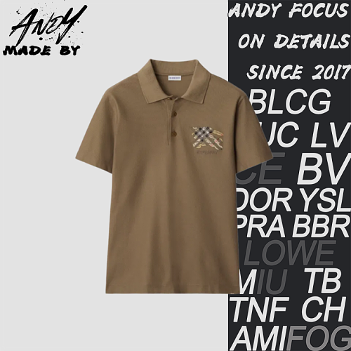 Bbr Plaid War Horse Embroidered Polo Short Sleeves-khaki