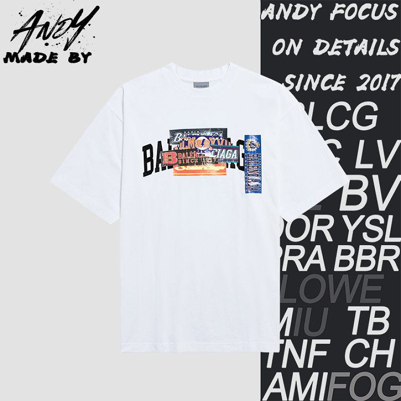 Layered Sticker Print Short Sleeve