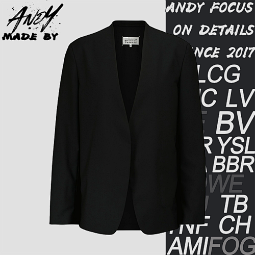 Maison Margiela MM6 Wool-blend Collarless Blazer