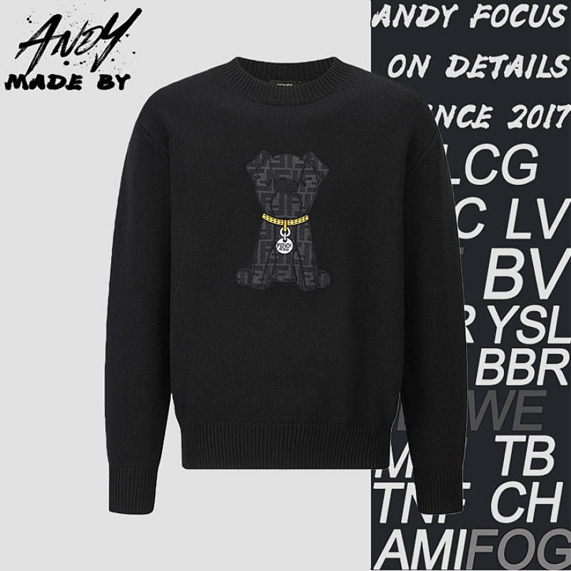 Fendi Embroidered Logo Knitwear