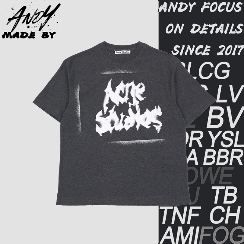 Spray Paint Letter Crew Neck Short Sleeve