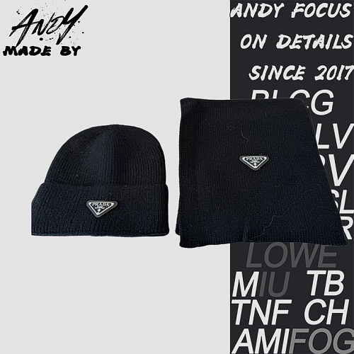 Prada Scarf And Hat Set