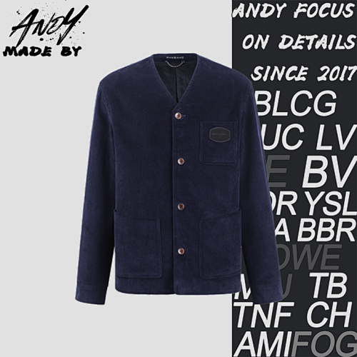 Corduroy V-neck Long-sleeved Jacket