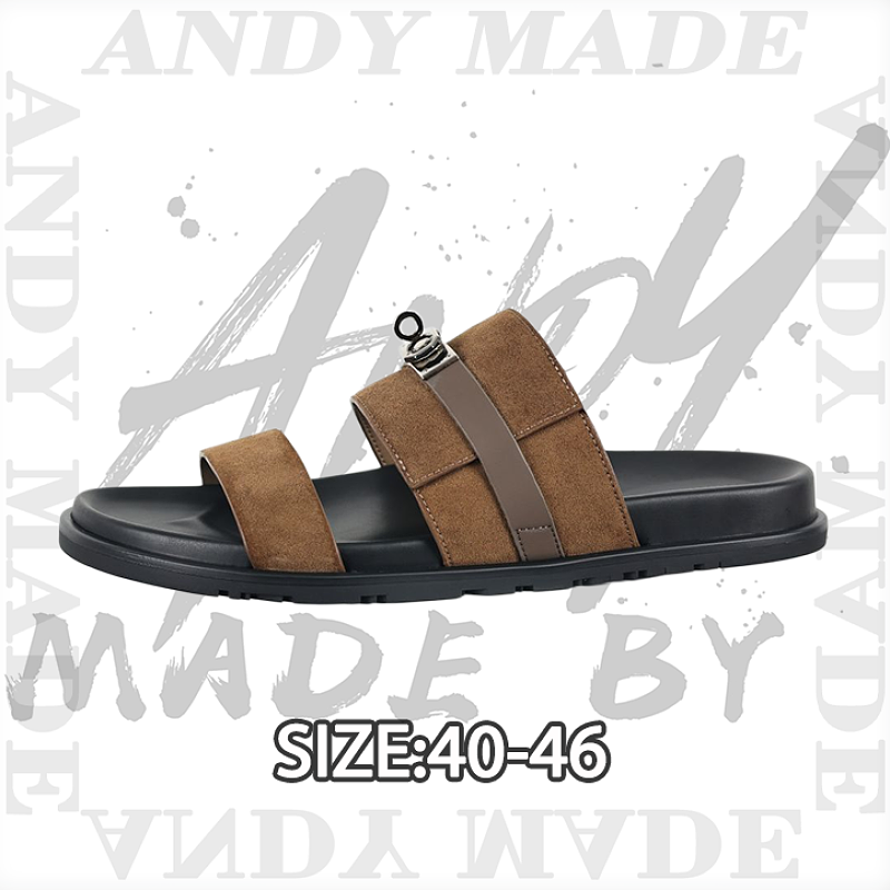 Calfskin Flip-flops Black And Brown