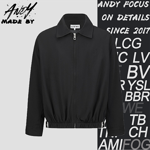 Leather-Label Elastic Waist Work Jacket