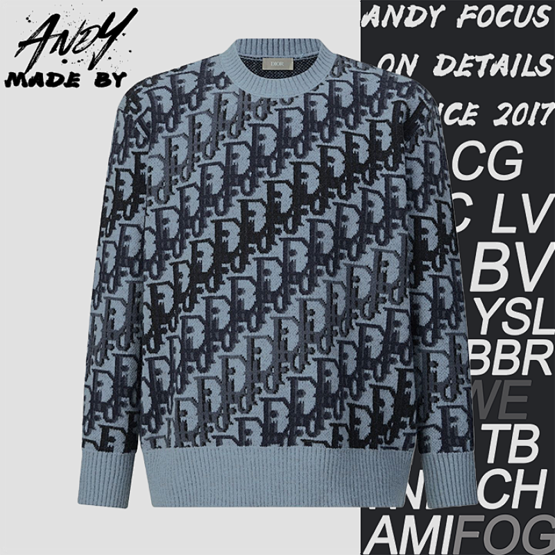 Dior Jacquard Monogram Print Knit Pullover