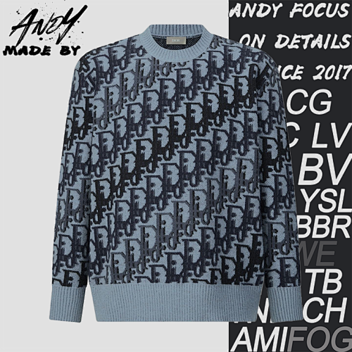 Dior Jacquard Monogram Print Knit Pullover