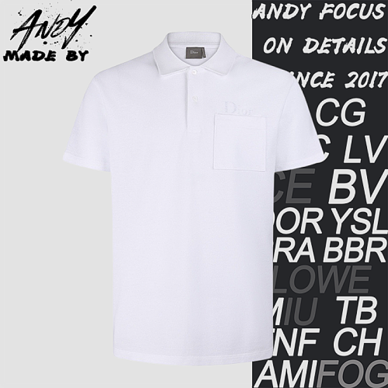 Cotton Pique Fabric Embroidered Short-sleeved Polo Shirt