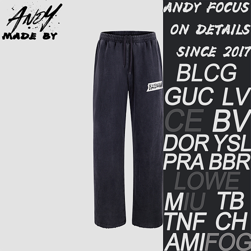 Masking Tape Baggy Letter Print Casual Pants