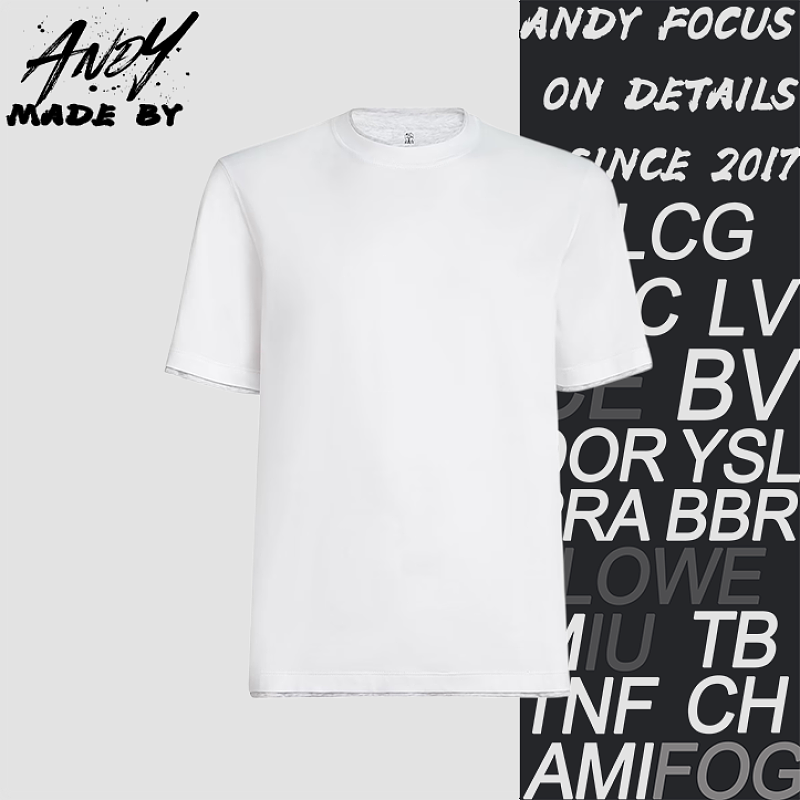 Silk-Gloss Cotton Fake Two-Piece Short Sleeve