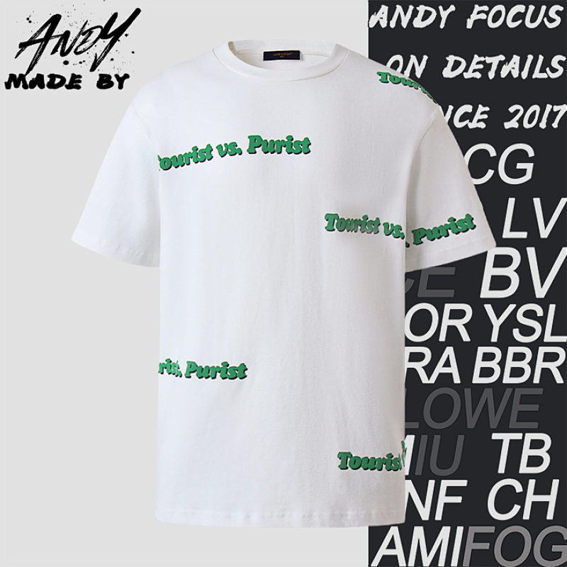 Louis Vuitton L V Letter Print Round Neck Short Sleeves