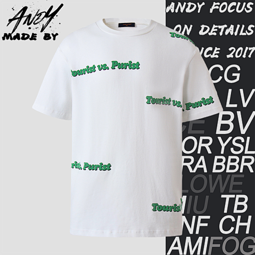 Louis Vuitton L V Letter Print Round Neck Short Sleeves
