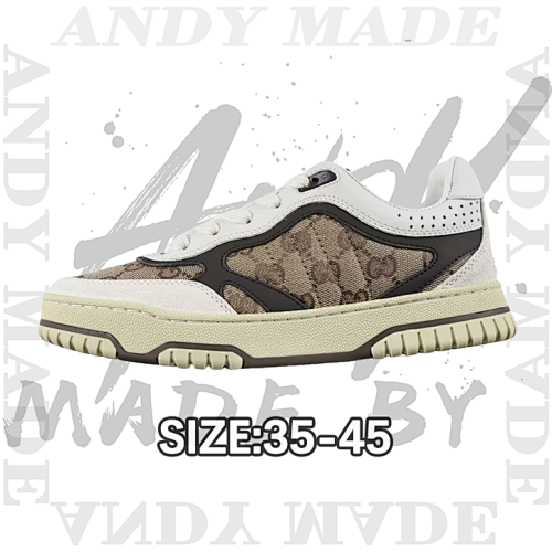 Gucci G Ucci Re-Web Leather SneakersLow-top All-match Sports Sneakers