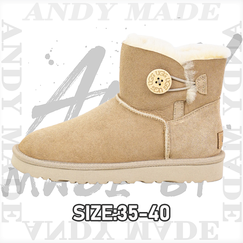Bailey Wooden Buckle Sheepskin Snow Boots