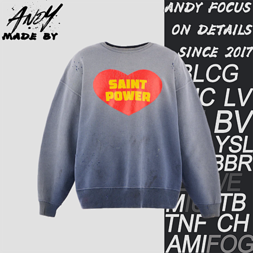 Distressed Heart Print Crew Neck Sweatshirt