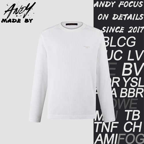 Embroidered Logo Waffle Long Sleeve T-Shirt
