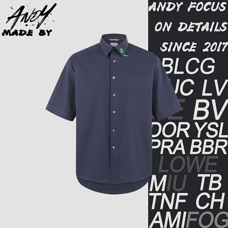 Cotton Short-sleeved Shirt With Embroidered Clover Logo