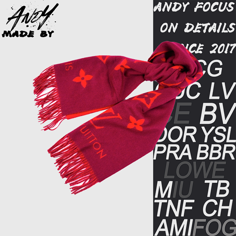 Louis Vuitton L V Red Scarf