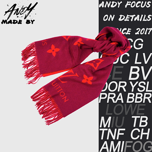 Louis Vuitton L V Red Scarf
