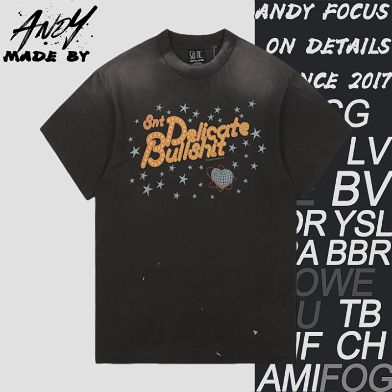 Star Slogan Printed Short-sleeved Shirt