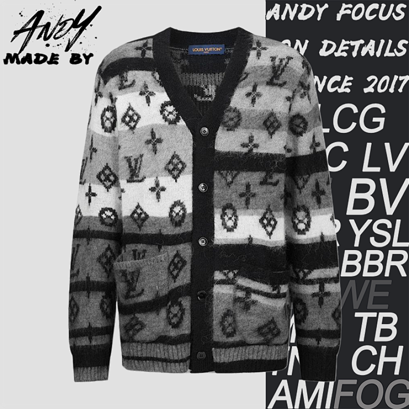 Louis Vuitton Mohair Knit Jacquard Cardigan